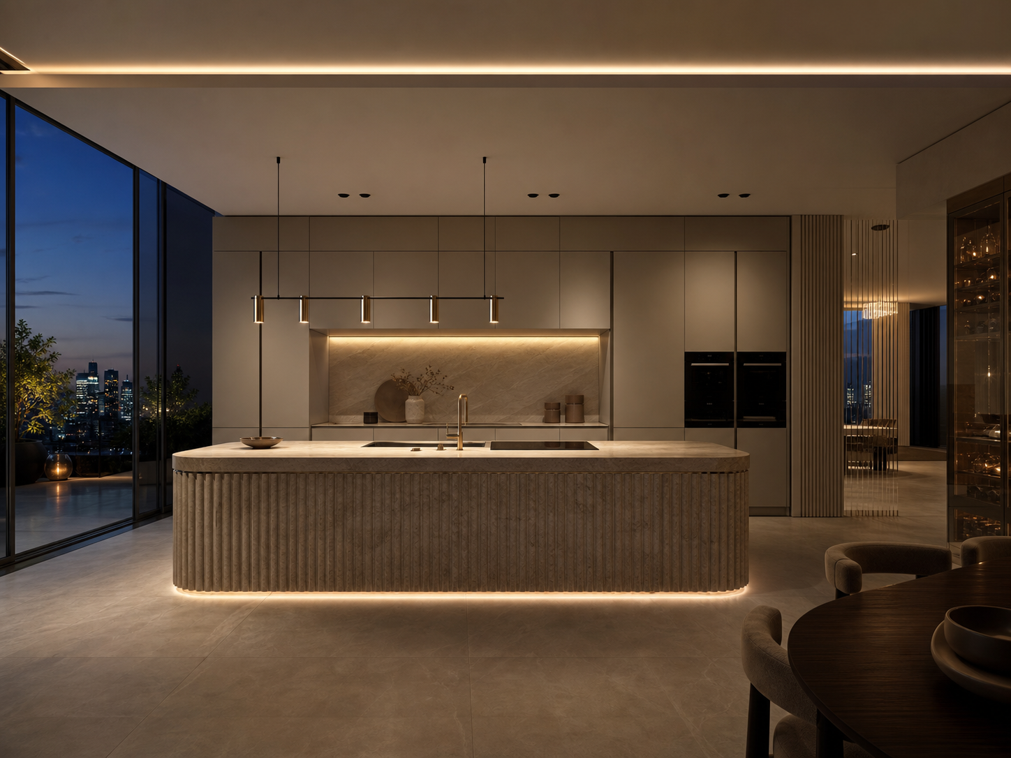 Woden Interior özel yapım ada mutfak